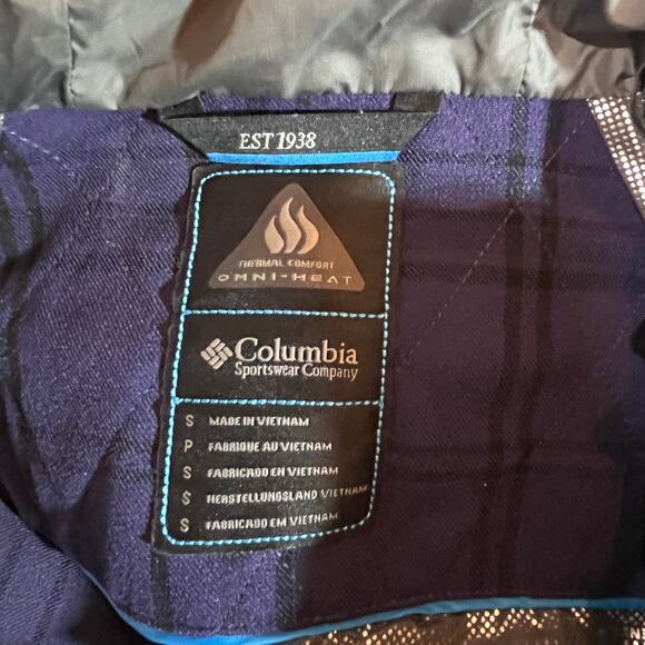 Columbia Dusk2Dawn Jacket Women S Blue Plaid Thermal Comfort Omni-Heat Insulated - Picture 6 of 9